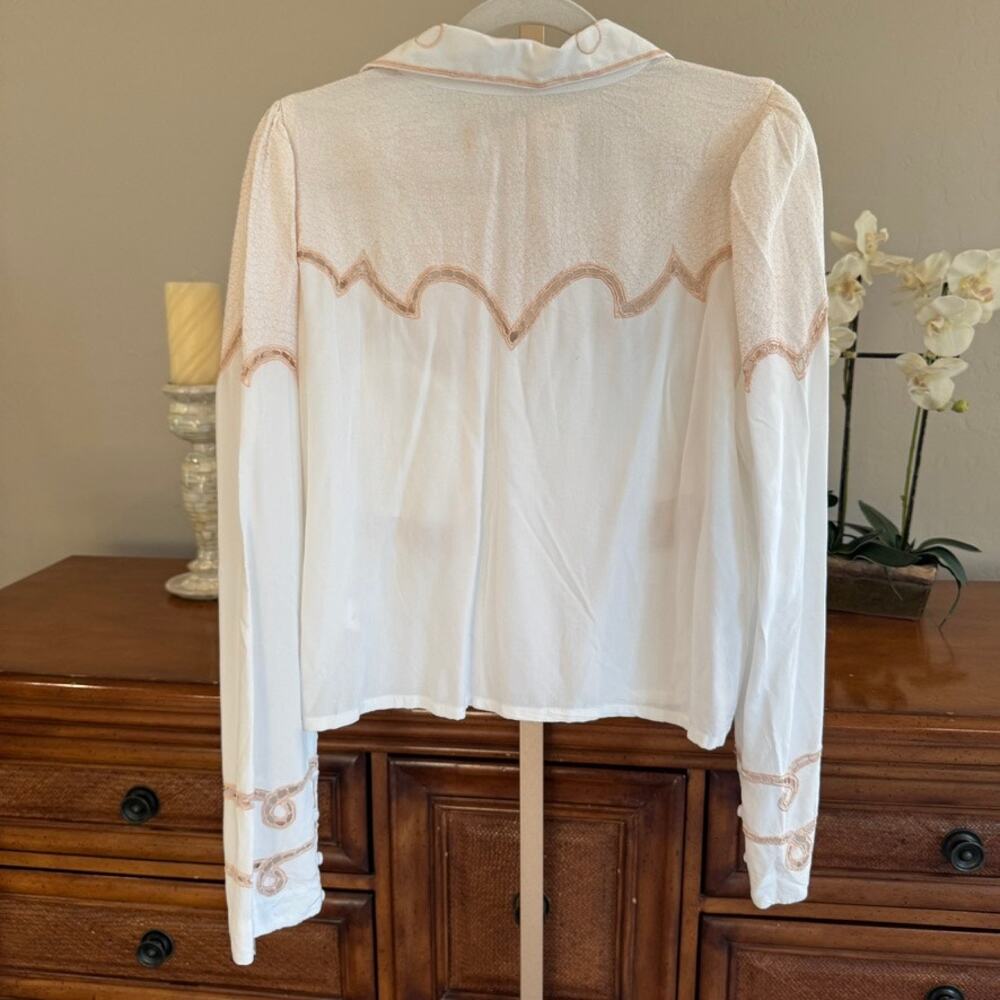 Jen's Pirate Booty Jolene Western Button Down Top Bone White Size M NWT - Picture 7 of 14